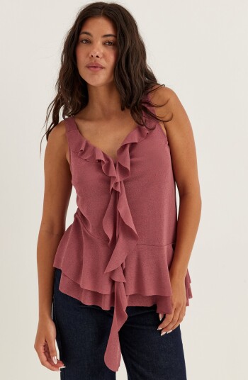 Bubbleroom Sleeveless Flounce Top