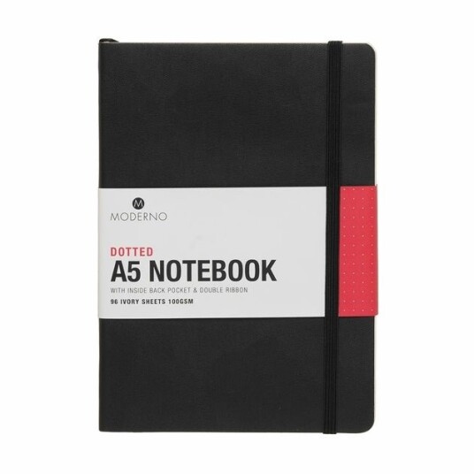 Notatbok Moderno Sort A5 Myk Dot
