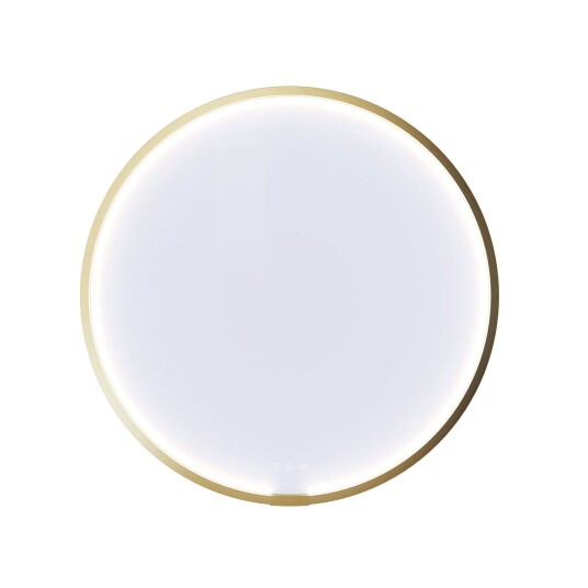 Dansani Moon Rundt Rammespeil LED lys -Ø75/90cm Børstet Messing / 75cm