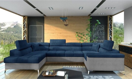 Hjørnesofa Eltap Thiago 342x208x88 cm Monolith 77 Monolith 84 Blå Venstre