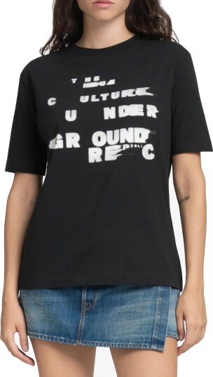 Replay Boxy Jersey T Shirt Black L