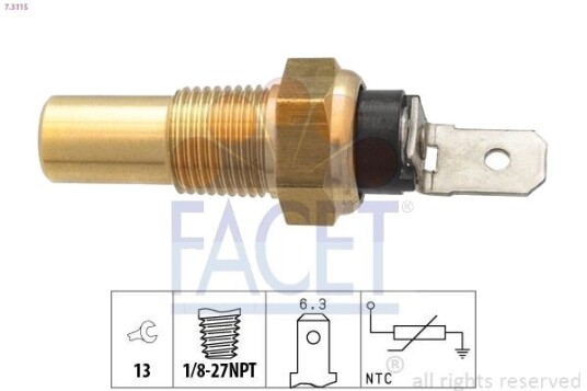 Sensor motortemperatur FACET 7.3115