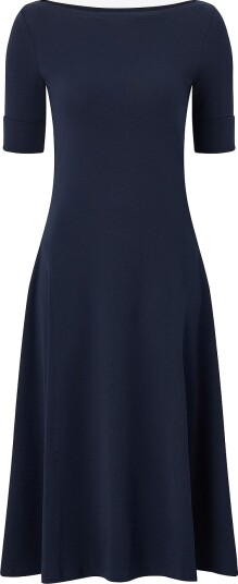 Lauren Ralph Lauren Kjole rfnd Strtch 1x1 Rib knit Blå