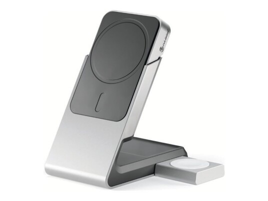 Alogic Matrix+ - Trådløst Ladestativ + Ac-Strømadapter - 15 Watt - 3 A - Fast Charge - 3 Utgangskontakter (Magnetisk, 24 Pin Usb-C) - Svart - Med 5000 Mah Wireless Power Bank, Multi-Country Power Adapter (30W)