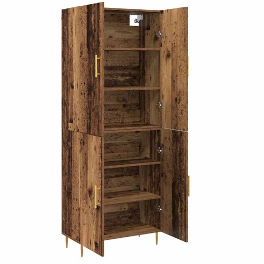 Høyskap Gammelt tre 69,5 x 34 x 180 cm Konstruert tre