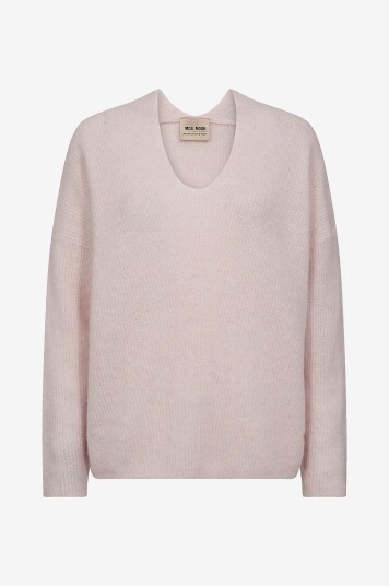 MOS MOSH - Genser mThora V-neck Knit - Rosa