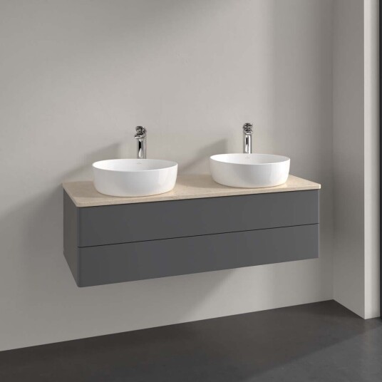 Villeroy & Boch  Antao Servantskap med 2 skuffer 120x50x36 cm m/lys Antrasitt/Crème