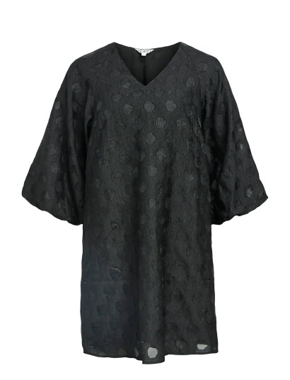 Object Objzammi 3/4 Re V-Neck Short Dress 140 - Black - 42
