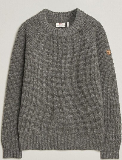 Fjellreven Övik Wool Waffle Knit Grey Melange