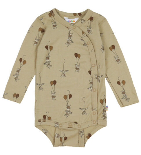 Joha Omslagsbody I/e   Ull   Beige m. Kaniner   Joha   70   Langermet Body