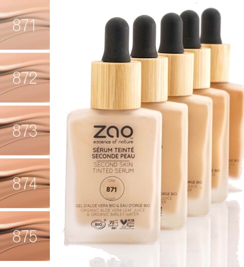 ZAO Second Skin Tinted Serum 5 shades Tanned