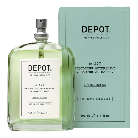 Depot No. 407 - Restoring Aftershave etterbarberingsvann - Sartorial Sage 100ml Depot No. 407 - Restoring Aftershave etterbarberingsvann - Sartorial Sage 100ml