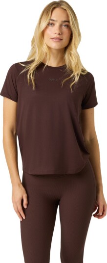 Björn Borg Sports T-shirt for kvinner i Coffee Bean, XS - Lett og pustende