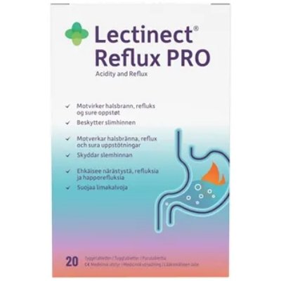 Lectinect Reflux Pro – 20 tyggetabletter | Halsbrann & refluks