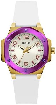 Guess Dameklokke GW0556L2 G Hype Sølvfarget/Gummi Ø38 mm