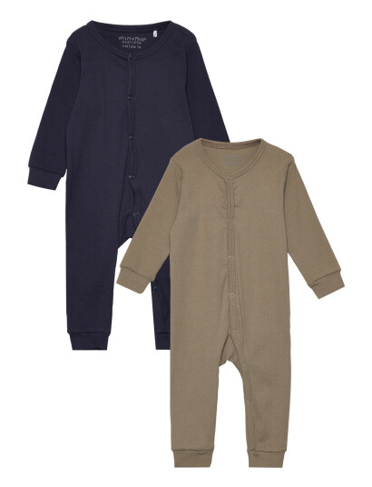 Minymo Jumpsuit Ls (2-Pack) - Multi/patterned - 80