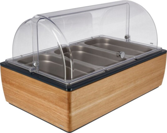 VEGA Buffet Display Montana høy 10 cm 3x GN 1/3 i rustfritt stål GN Transparent