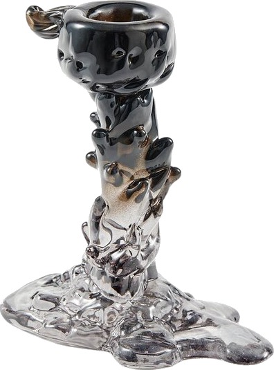 Pols Potten Drip Lysestake i Glass 14 cm Svart