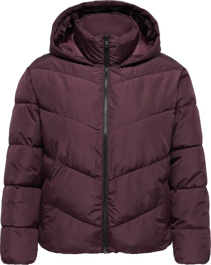 ONLY Carmakoma Carclair Short Puffer Otw   Burgundy   46 48