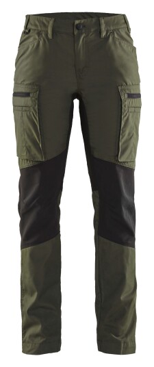 Blåkläder 7159 Arbeidsbukse med Stretch Dame Grønn/Svart