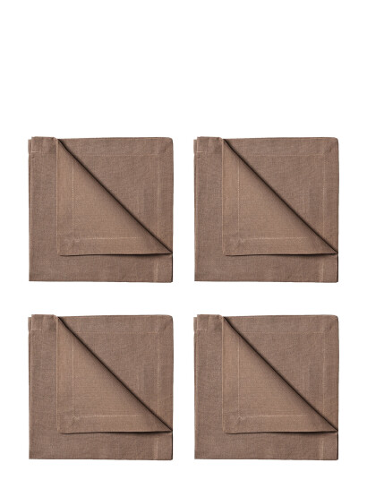 LINUM Robert Napkin 4-Pack - Brown - 45X45CM