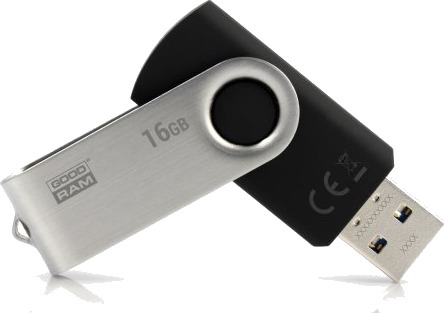 Goodram Uts3 16 Gb Usb Type-A 3.2 Gen 1 3.1 Gen 1 60 Mb/S Svivel Sort