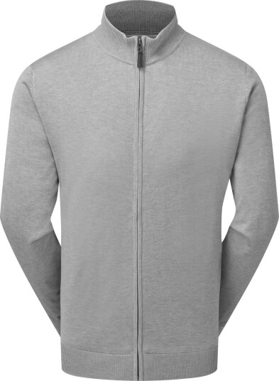 FootJoy Drirelease Full Zip Lined Sweater Golfgenser herre Heather Grey Large
