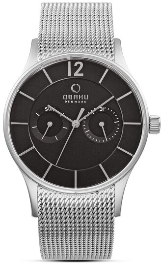 Obaku Herreklokke V175GMCBMC Vild Sort/Stål Ø39 mm