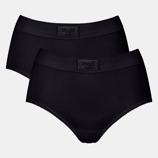 Sloggi Truser 2P Doublå Comfort Maxi Multi Svart bomull 46 Dame
