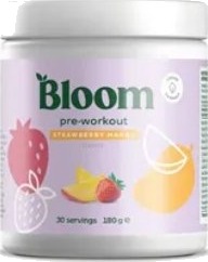 Bloom Pre-workout Tilskudd med Smak av Jordbær Mango 180 g