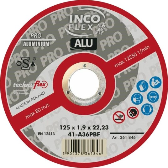 Incoflex Kappskive Pro For Aluminium, 125 × 1,0 × 22,23 mm