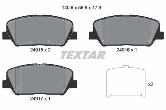 Bremseklosser TEXTAR 2491501 Bremseklosser TEXTAR 2491501