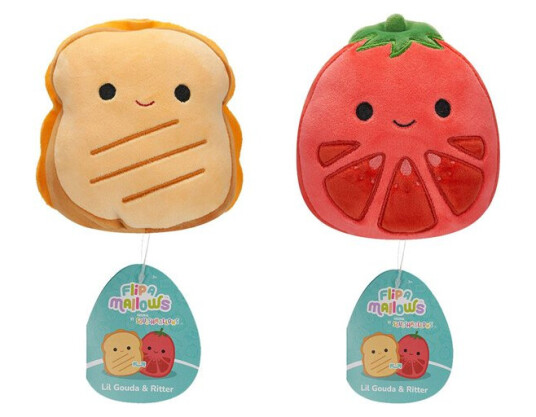 Squishmallows Flip-A-Mallows Plysjbamse 13cm Lil Gouda og Ritter