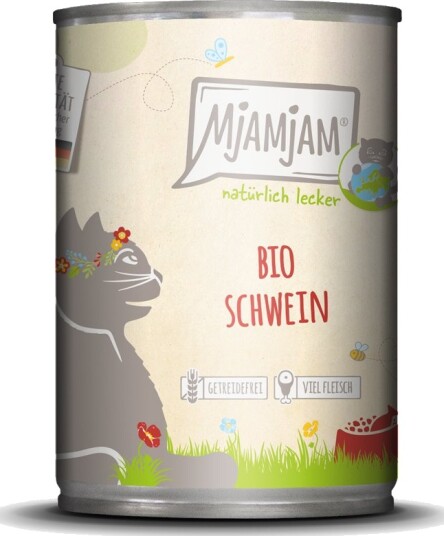 Mjamjam våtfôr Naturally Delicious Økologisk Økologisk svinekjøtt 6 x 400 g