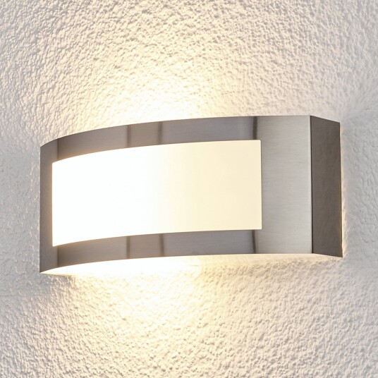 Utelampe Lindby Raja Metallisk Balkong Rustfritt stål Moderne 25 10 Metallisk