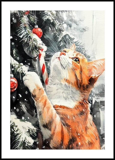 Cats Love the Christmas Tree Poster Plakat / 40x50cm Cats Love the Christmas Tree Poster Plakat / 40x50cm