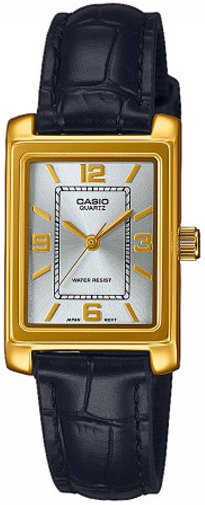 Casio Dameklokke LTP 1234PGL 7A2EF Classic Sølvfarget/Lær 32x21 mm