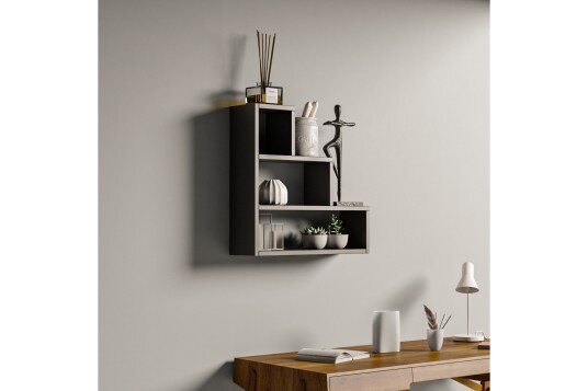 Vegghylle Piramit 62x18 cm Antrasitt
