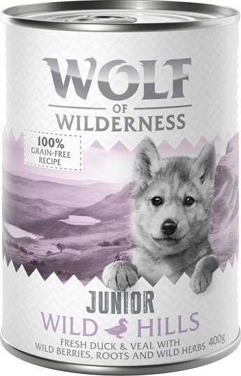 Wolf Of Wilderness Våtfôr Junior Wild Hills Junior And & Kalv 6 X 400 G