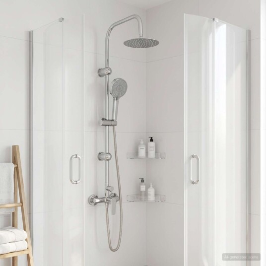 vidaXL Dusjsystem Krom Rustfritt stål 21 x 48 x 112 cm