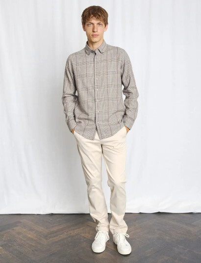 Bruun & Stengade Bs Tazul Casual Modern Fit Shirt - Brown - S