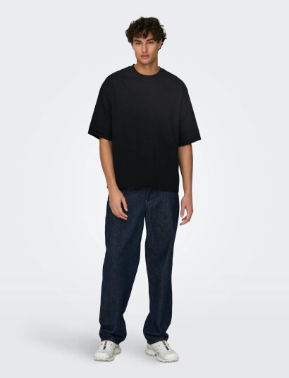 ONLY & SONS Onsmillenium Ovz Ss Tee Noos - Black - L
