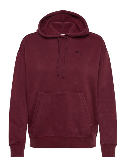 PUMA Ess Elevated Relaxed Wash Hoodie Fl - Burgundy - S PUMA Ess Elevated Relaxed Wash Hoodie Fl - Burgundy - S