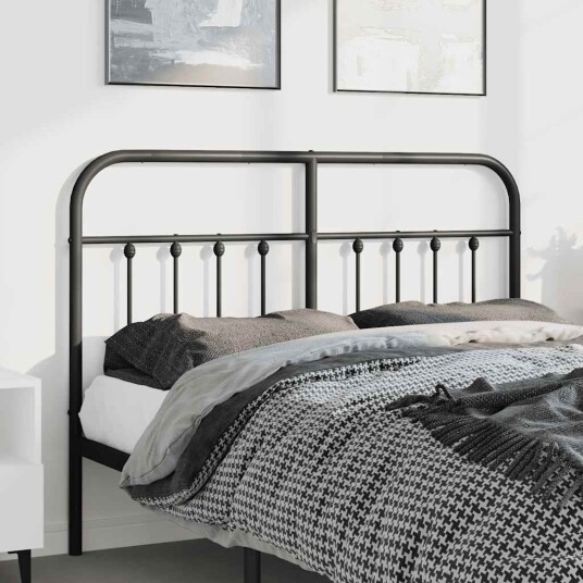 Utskiftbar sengegavl i metall svart 135 cm