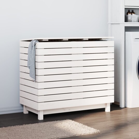  Skittentøyskurv hvit 88,5x44x76 cm heltre furu 8720845433420