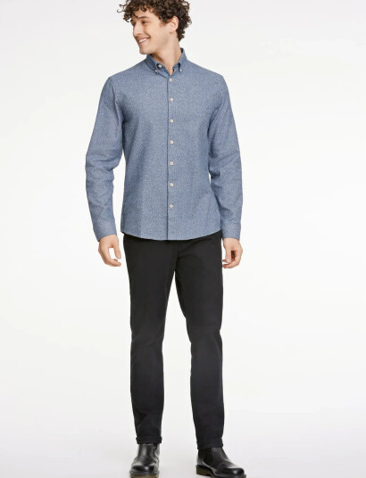 Lindbergh Business Casual Shirt In Twill - Blue - S