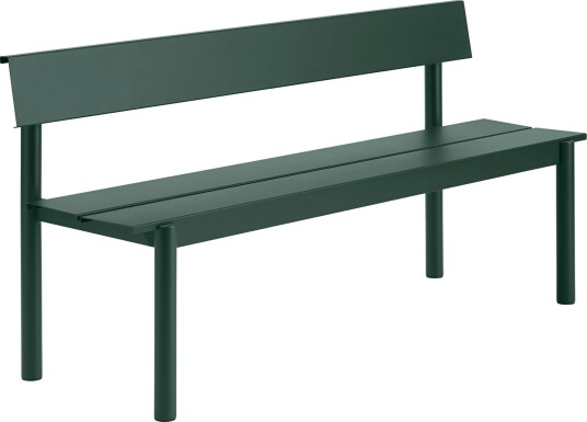 Linear Benk Med Ryggstøtte 170 cm Mørkegrønn Linear Benk Med Ryggstøtte 170 cm Mørkegrønn