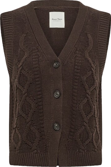 Part Two Christinpw Waistcoat Brown M