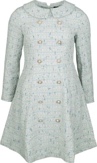 H&R London Rockabilly Middellang kjole Opala Tweed kjole S til XXL Damer grå