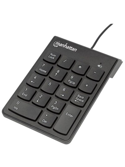 IC INTRACOM Numerisk Tastatur USB Med Membran Bryter, Sort